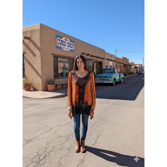 Unbranded Western Style Pullover  Shirt With Beautiful Aztec Pattern. Size 12 - Picture 2 of 4